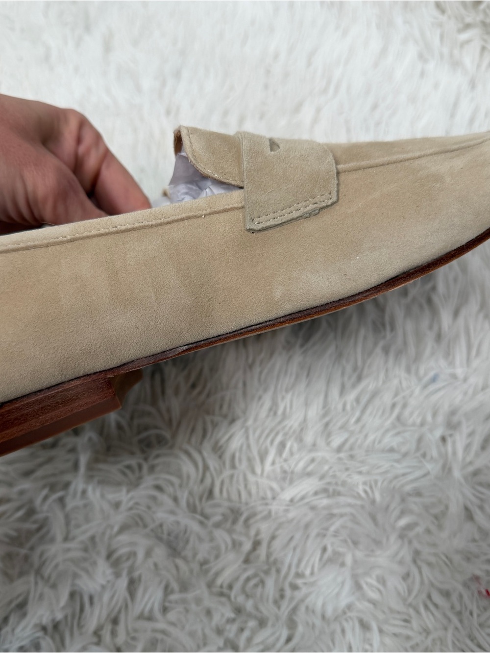 Quince Italian Suede Penny Loafer Almond Tan Size 7.5 - Picture 5 of 9